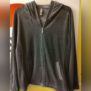 XL Jacket & L Pant Charcoal Grey White Stag Velour Tracksuit